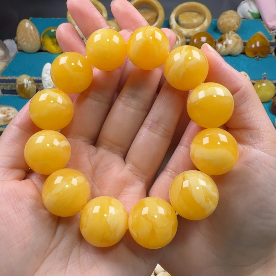 未镶嵌琥珀手链转**爷蜜蜡