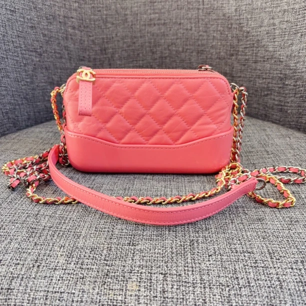 99新 Chanel/香奈儿 99新chanel流浪mini 流浪包菱格女士
