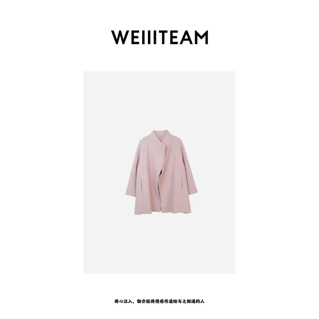 WEIIITEAM  “绛纱”斜门襟翻领羊毛大衣  83770