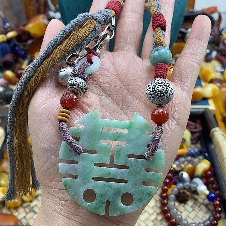 翡翠未镶嵌项链项链