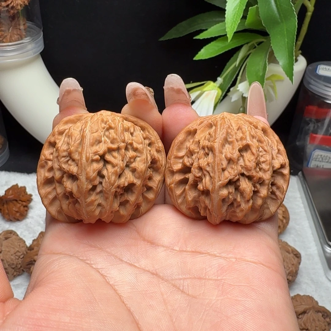 文玩核桃把件44磨盘47.8克