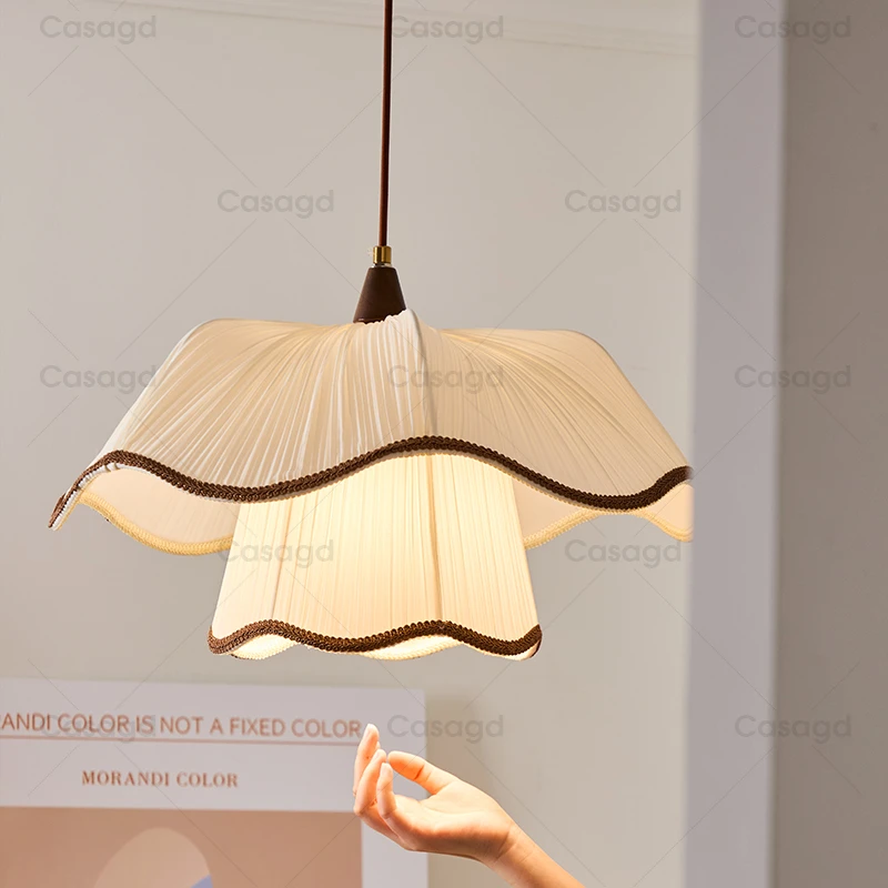 法式中古布艺卧室吊灯蓬蓬裙少女裙摆设计波浪民宿餐厅灯casagd