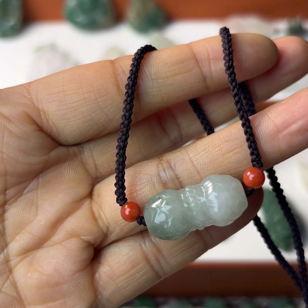 独山玉未镶嵌颈饰并蒂莲锁骨链