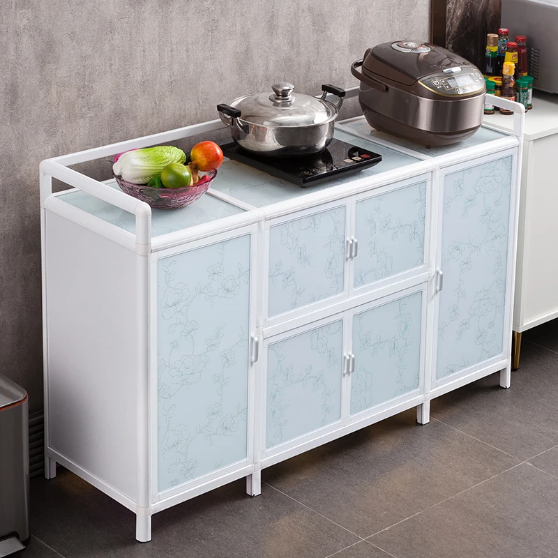 厨房置物架落地多层铝制餐边收纳柜多功能微波炉烤箱切菜储物橱柜