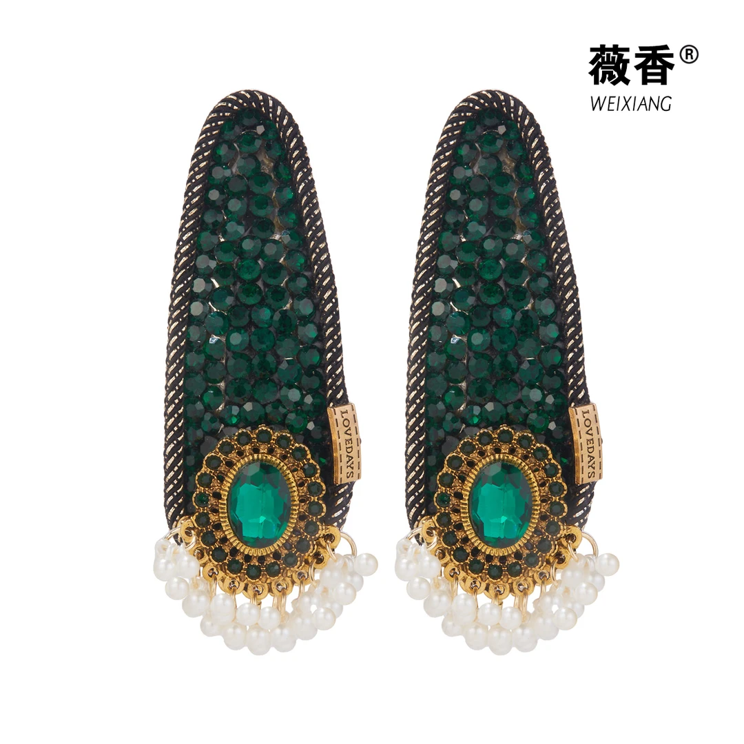 weixiang/薇香107通勤重工短流苏发夹个性掰掰夹气质复古发夹