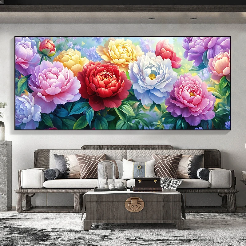 原创高端大气客厅十字绣花开倾国倾城富贵牡丹花卉手工自绣733