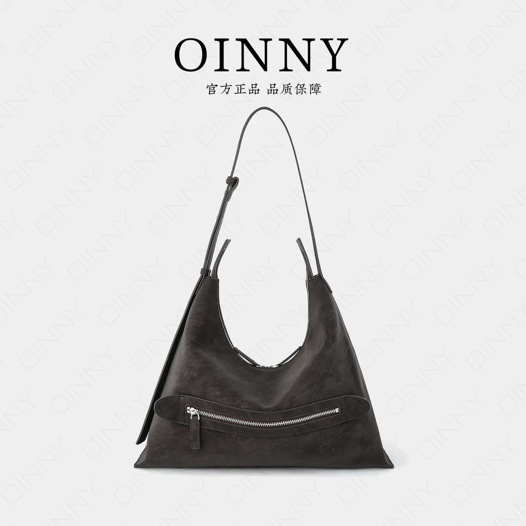 【Oinny】小众设计复古时尚擦色牛皮托特包8862-