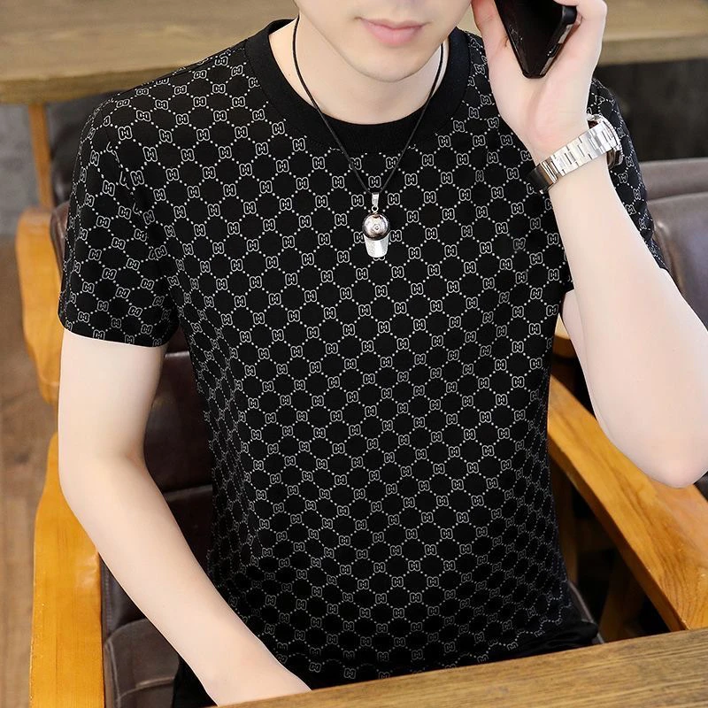 清仓捡漏夏季冰丝凉爽男士t恤短袖休闲百搭透气潮流薄款圆领韩版