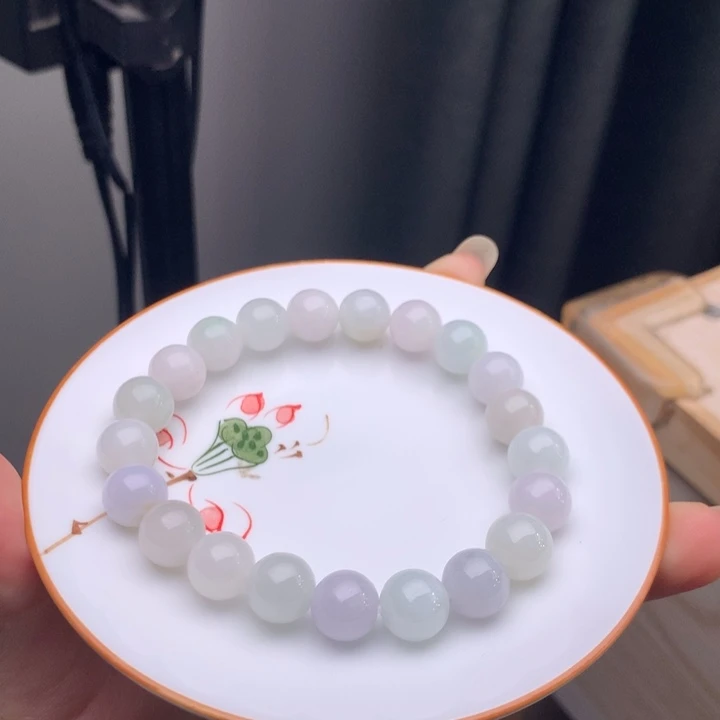 翡翠未镶嵌手链翡翠y628 卡9.8