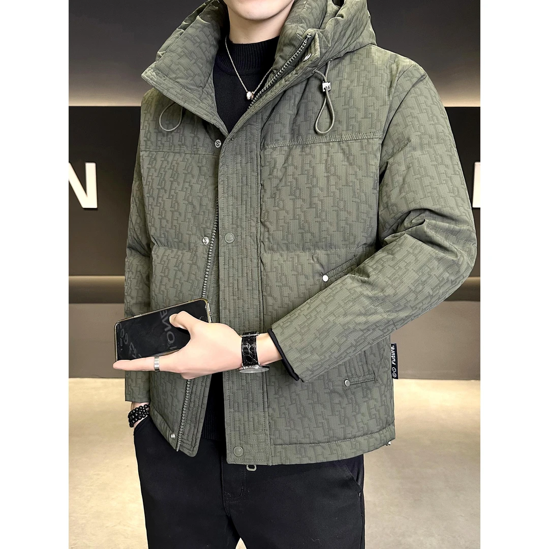 轻奢痞帅男装连帽美式潮牌羽绒服男款冬2025新款时尚休闲保暖外套
