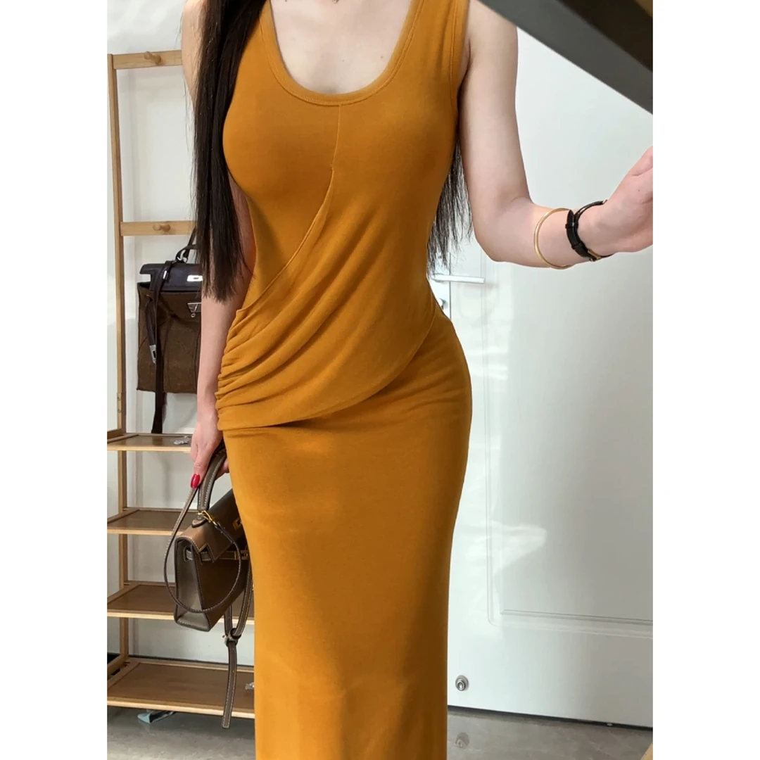 SZA【美丽诗篇】夏季设计感气显瘦收腰修身质长款连衣裙A-1937