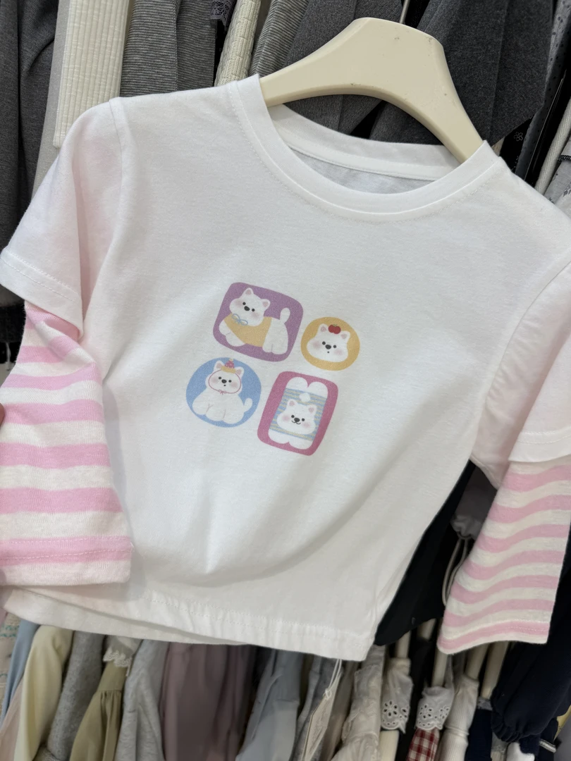卡通印花长袖T-6635