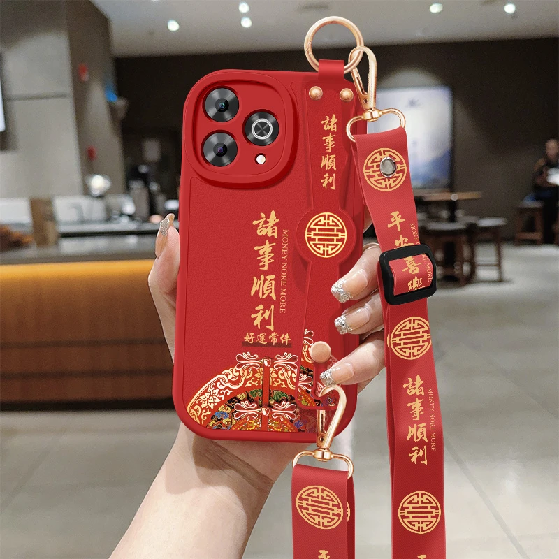诸事顺利适用wikohi畅享80pro手机壳新款腕带小羊皮斜挎挂绳外壳