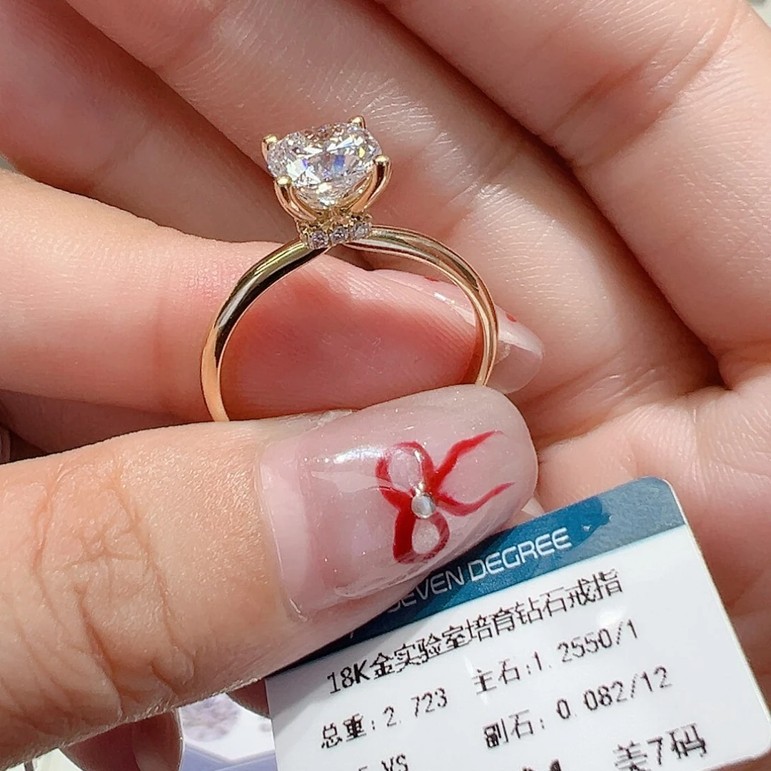 实验室培育钻石18K金镶嵌1.255ct