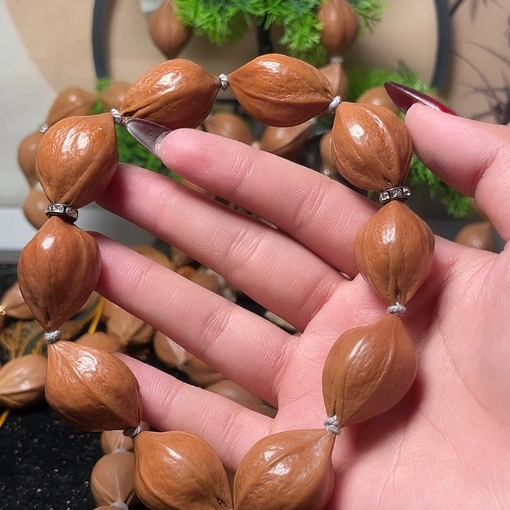 橄榄核手串/手链2.1鸡血红手持10十全十美