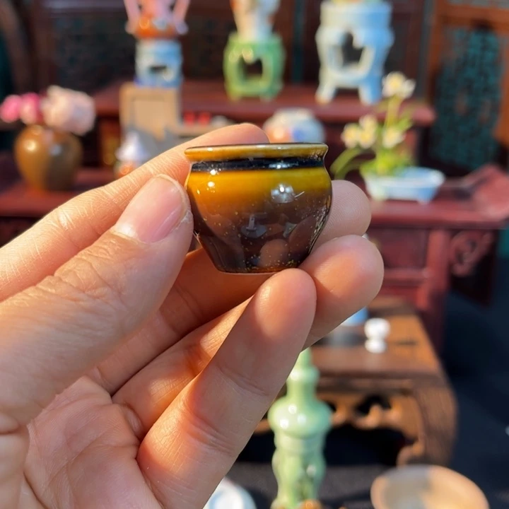 摆件微陶老王迷你花瓶