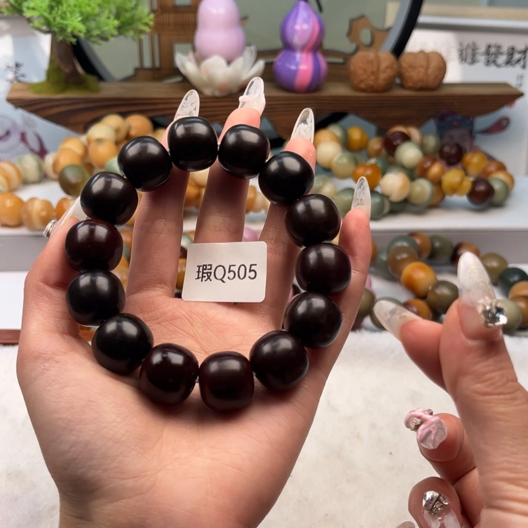 菩提根/象牙果手串逗*逗17mm瑕桶珠一串q505