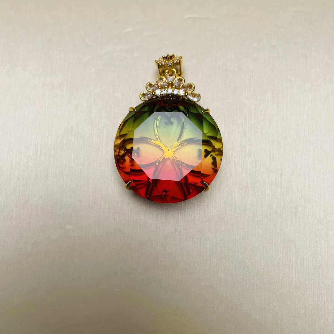 【洛美优选】F451-1D七彩圆吊坠项链多样性发一件