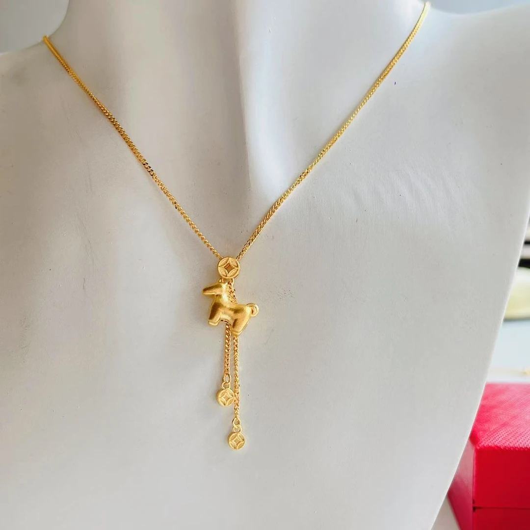 足金999马上有钱套链时尚ins珠光宝气