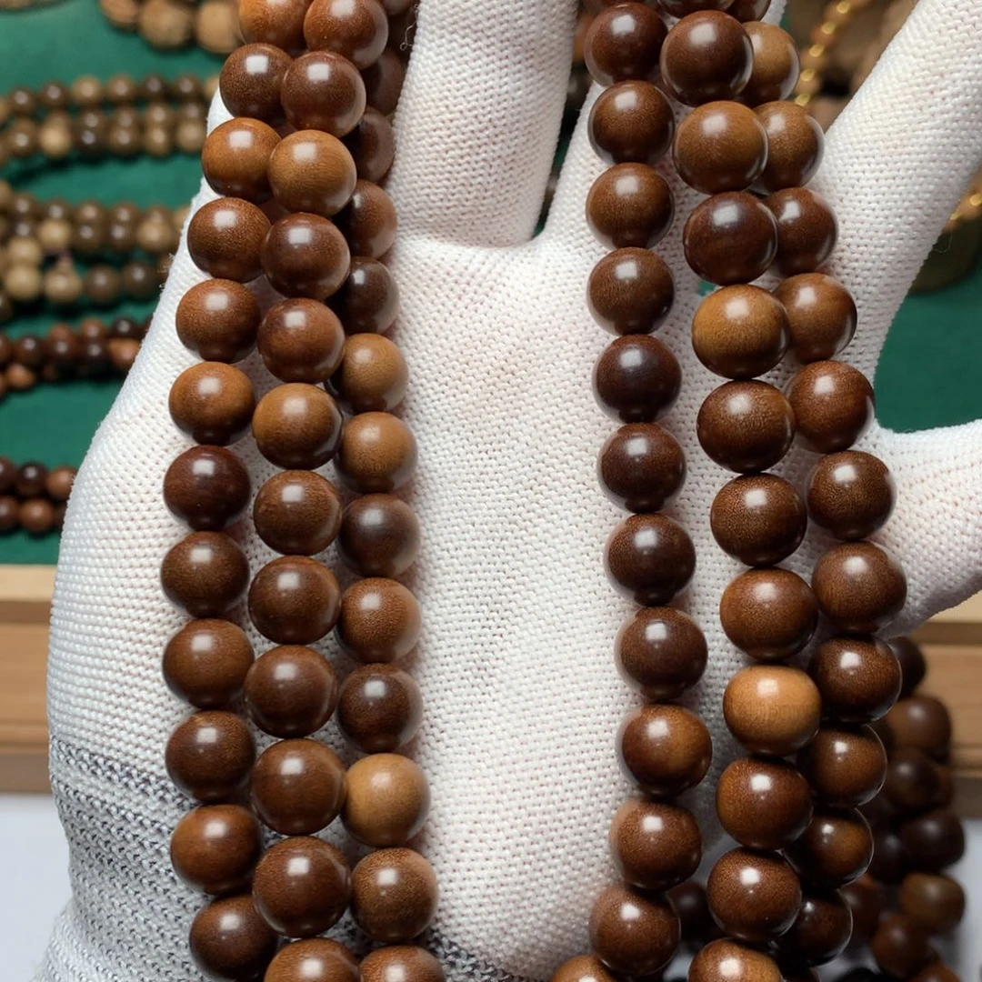 檀香木手串/手链老山檀香1.0多圈横纹黑肉