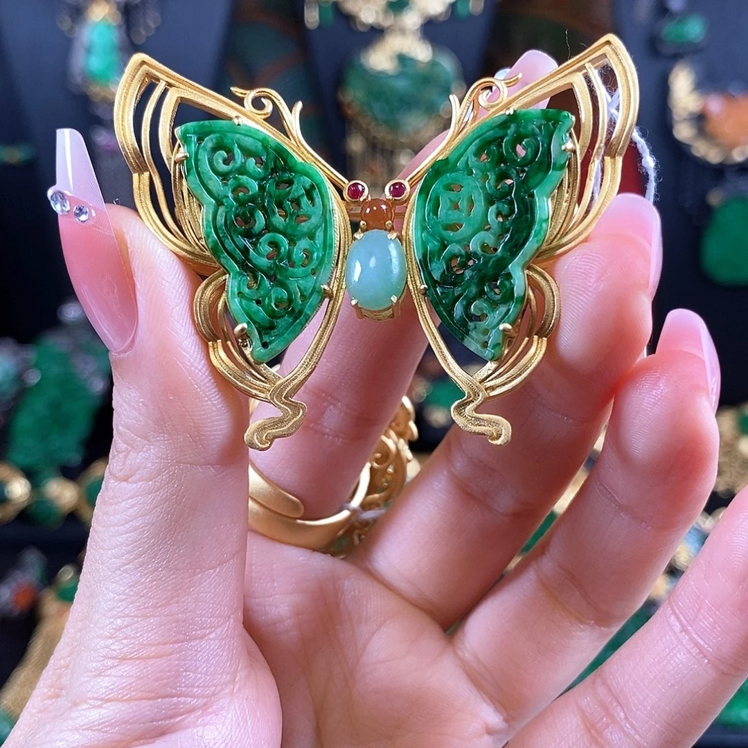 翡翠银S925镶嵌颈饰吊坠