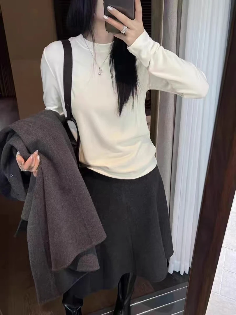 86333韩版显瘦圆领百搭磨打底衫