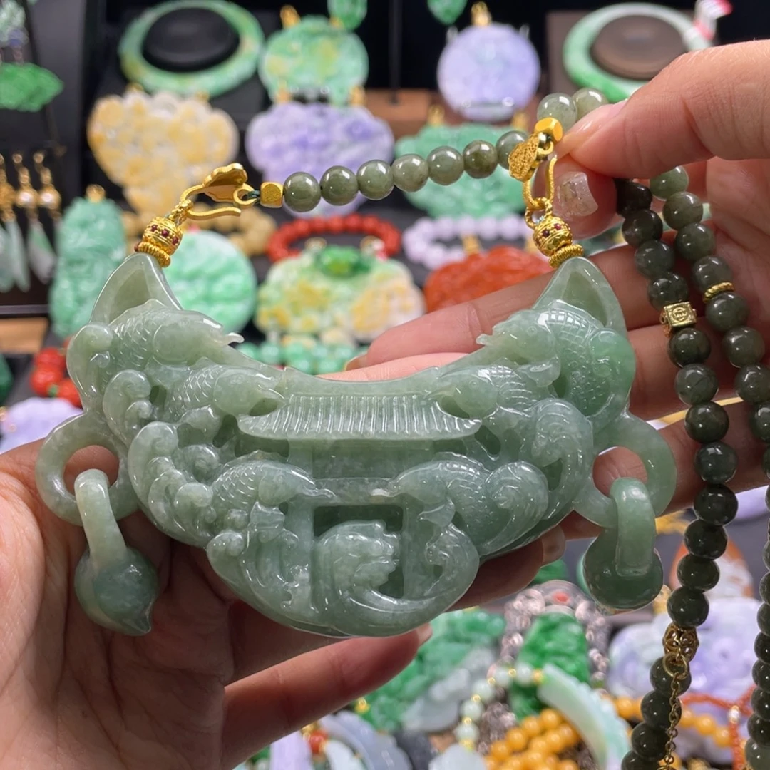 翡翠未镶嵌颈饰代编织