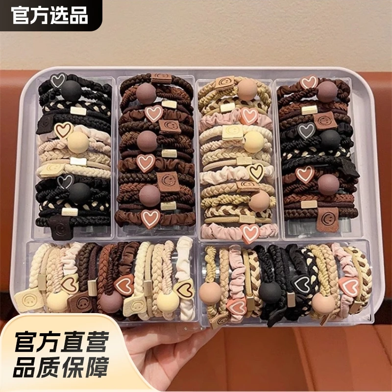 高级感黑色马尾发绳耐用大肠发圈小肠头绳扎头皮筋头饰女发饰皮套