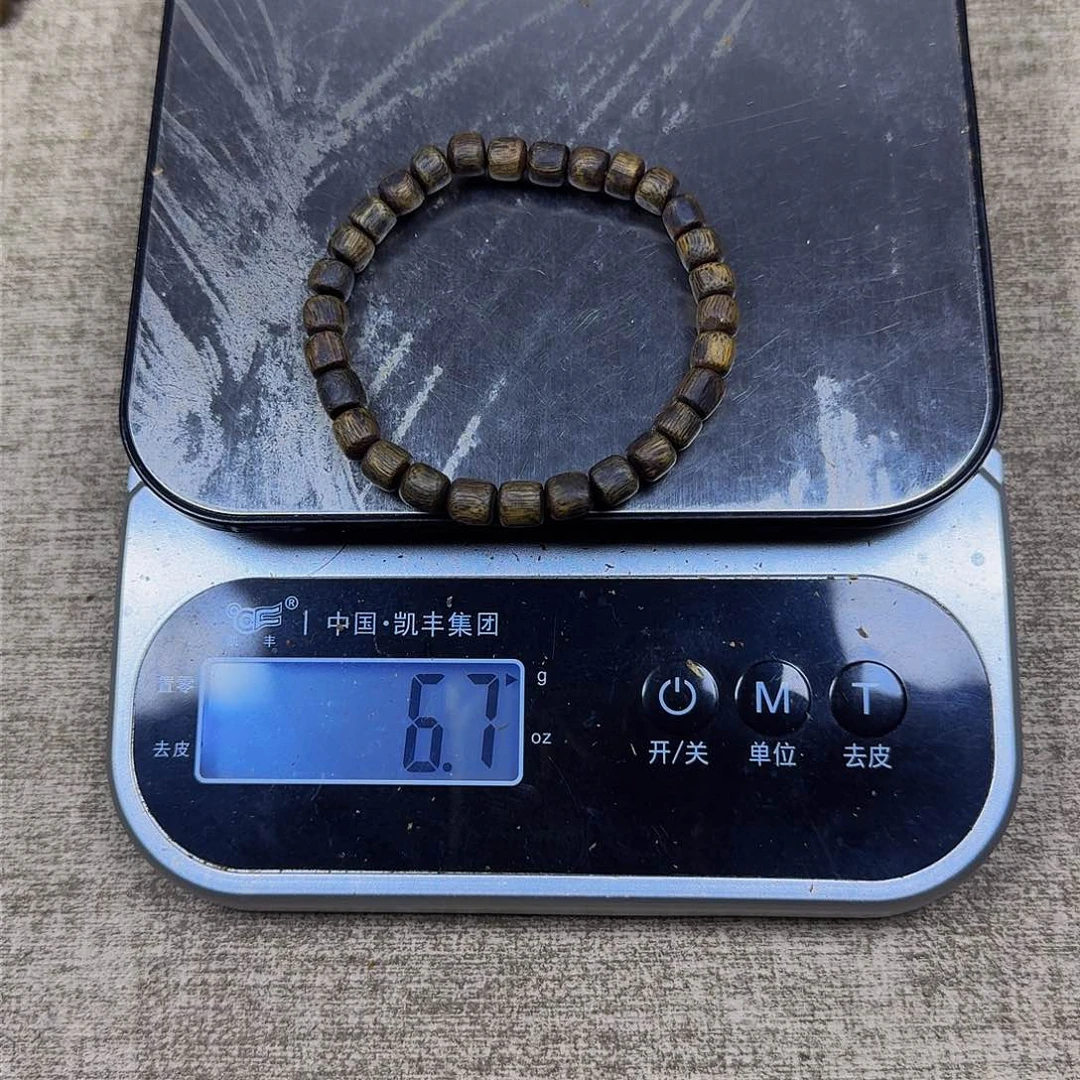 沉香手串C****n沉水随形桶珠单圈0.7