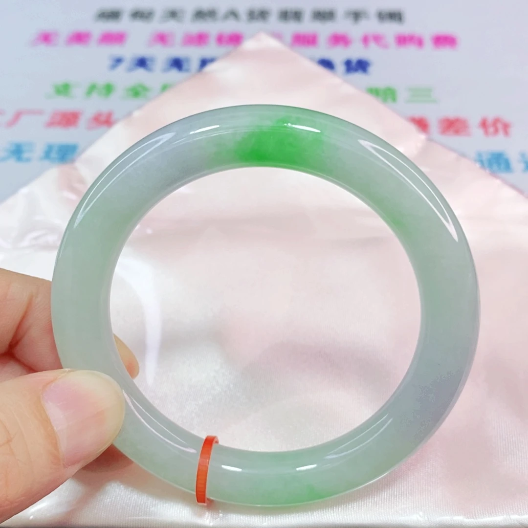 未镶嵌手镯翡翠53圈口圆条