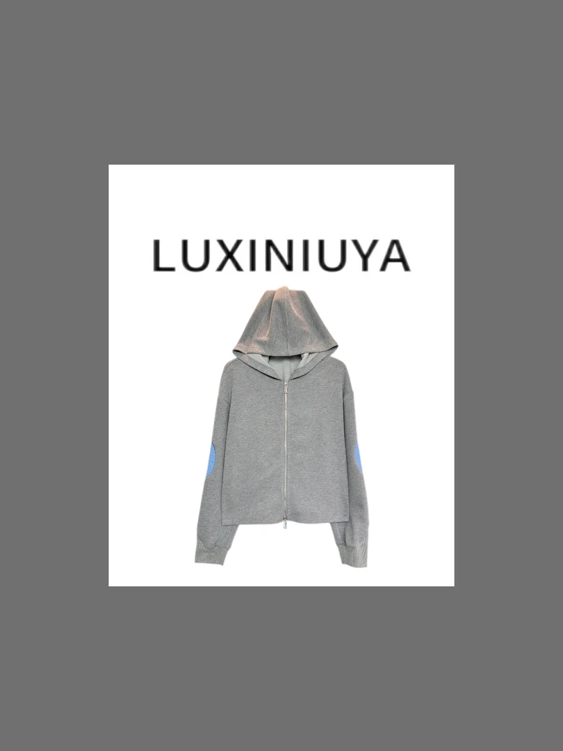【LUXINIUYA】理性灰调 秋冬慵懒撞色设计感上衣外套#QDS72610