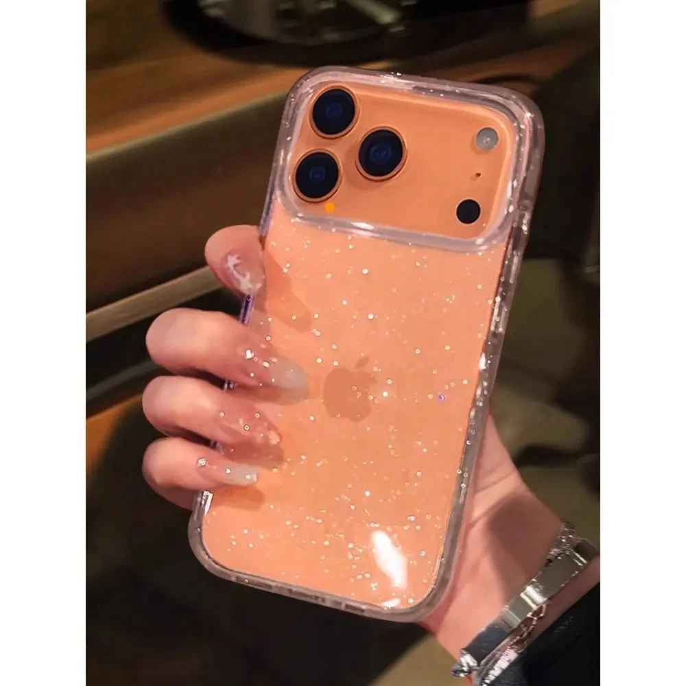 透明闪粉适用iPhone17promax手机壳新款苹果16pro镜头全包15奢华