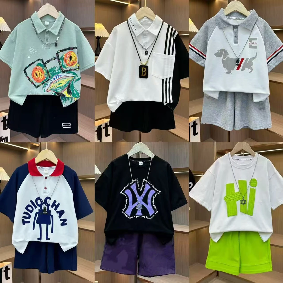 新【6套12件】男女童夏款短袖POLO大童亲子不会热【不含包】