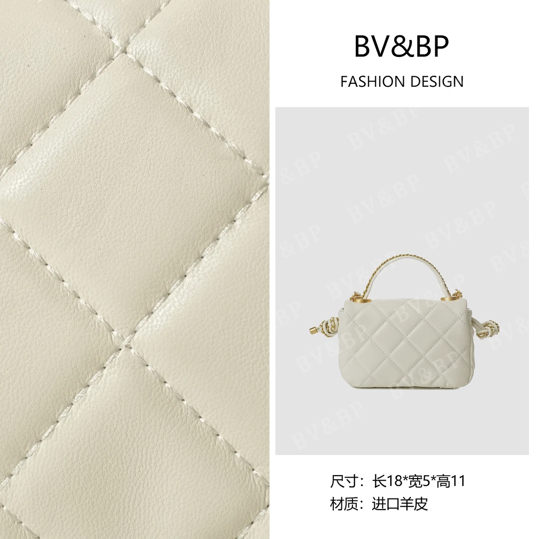 BV&BP· 原创设计 真皮高定单肩斜跨包 BV069-白色
