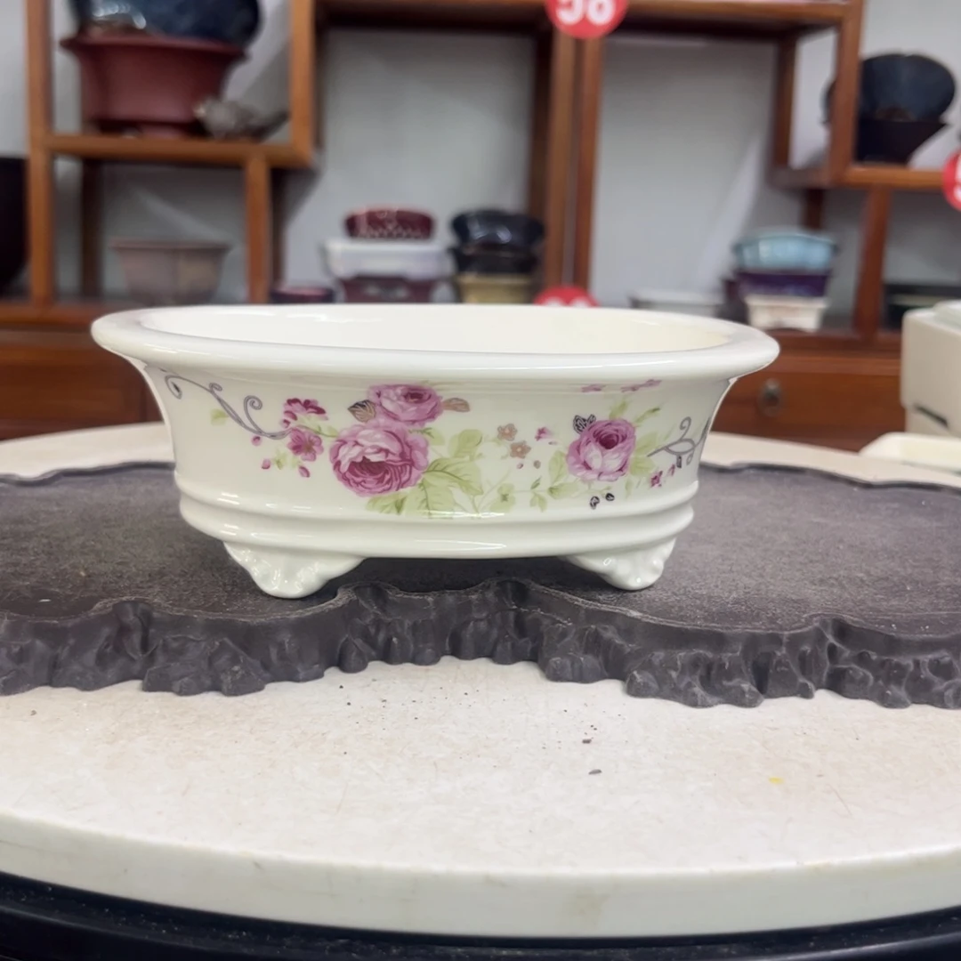 紫砂花盆瑕疵不平6-17-13