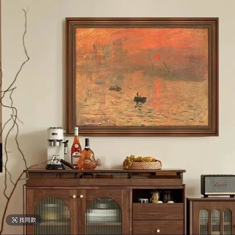 美式日落幸福花轻奢欧式客厅大幅艺术风景装饰挂画5070