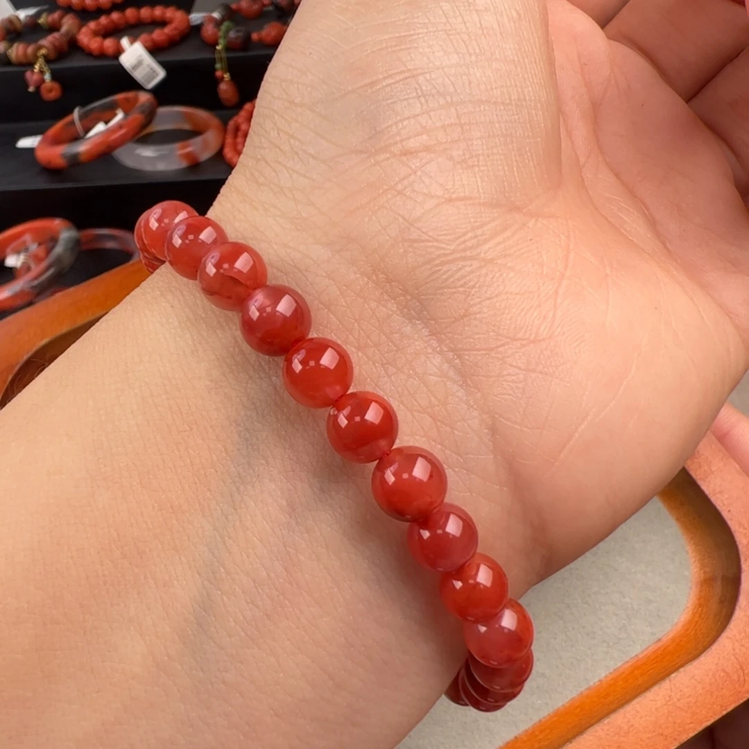 南红玛瑙未镶嵌（手串6.5mm