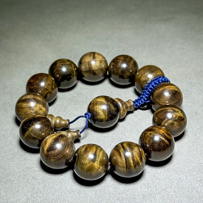 【二楠】【小高货】金丝楠阴沉木1.8×13颗水波纹文玩限量