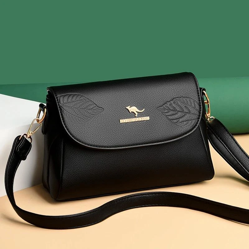 软皮妈妈包2025新款中年女包婆婆包时尚百搭女士大容量单肩斜挎包