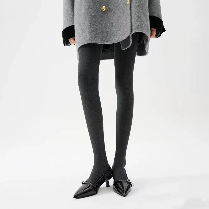 【牛哥严选】韩版竖纹加绒加厚弹力显瘦打底裤袜