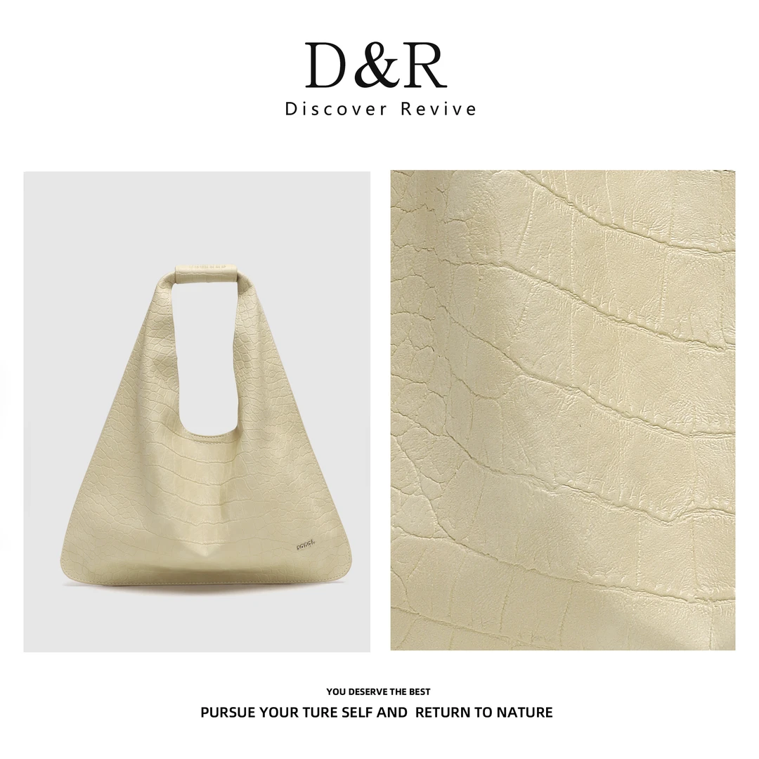 Discover Revive原创设计欧若风时尚百搭手提斜跨包E586-青灰色