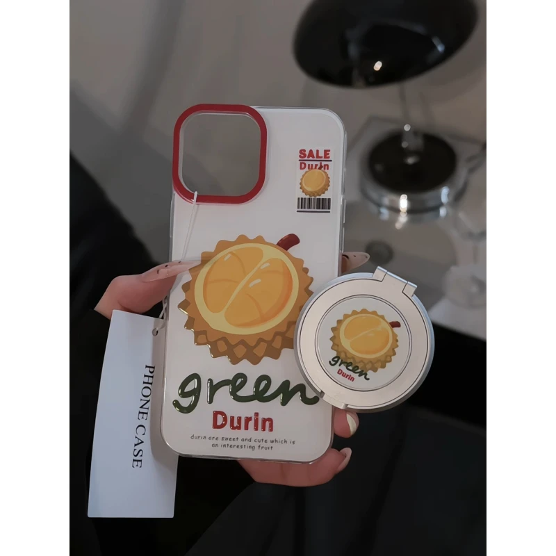 榴莲适用于苹果16pro双层IMD手机壳iPhone15小众卡通14plus新款女