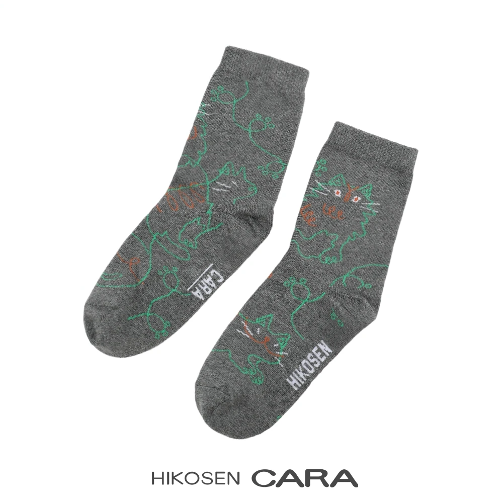 HIKOSEN CARA/卡拉猫线条猫猫长袜子