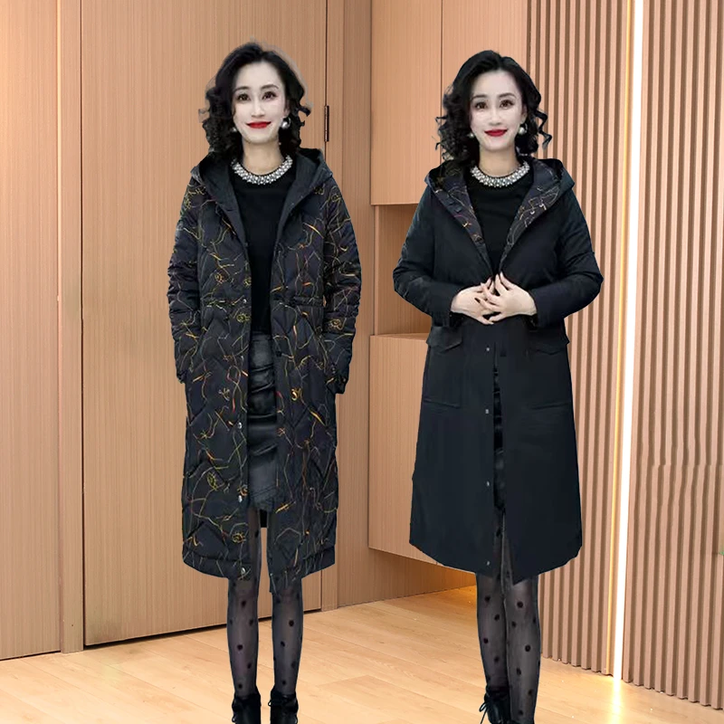 【两面穿】冬季洋气优雅气质时尚大气休闲收腰显瘦中长款两面穿棉服