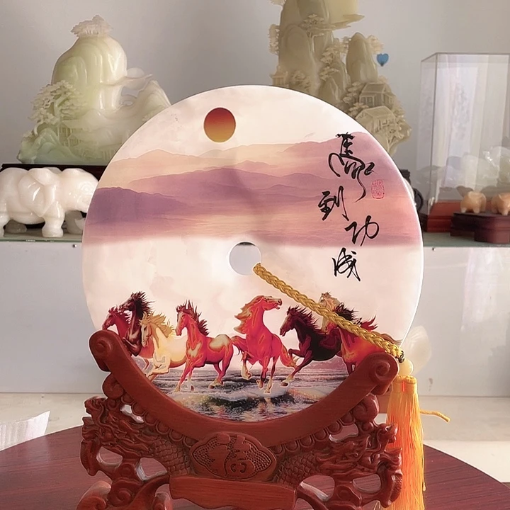 有机玻璃天然阿富汗玉石摆件