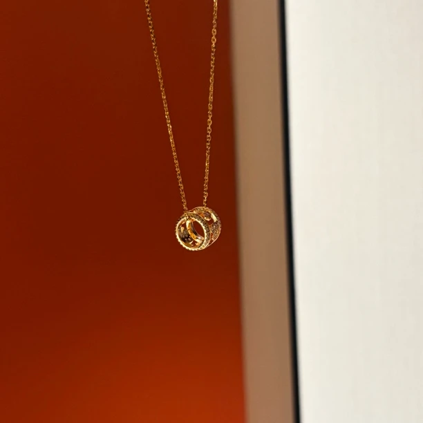 合金项链 PP.原创满星福禄滚轮项链 玫瑰金色