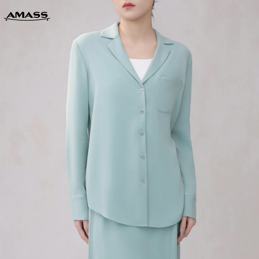 AMASS/阿玛施新款法式气质显瘦休闲百搭老钱风长袖衬衫女5300594