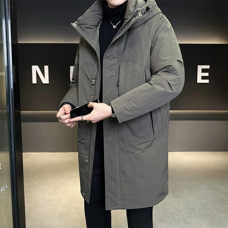 羽绒服连帽外穿厚款2025冬装时尚新款休闲男士保暖帅气中长款潮流