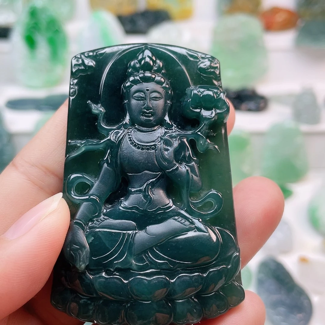 翡翠颈饰未镶嵌大势至
