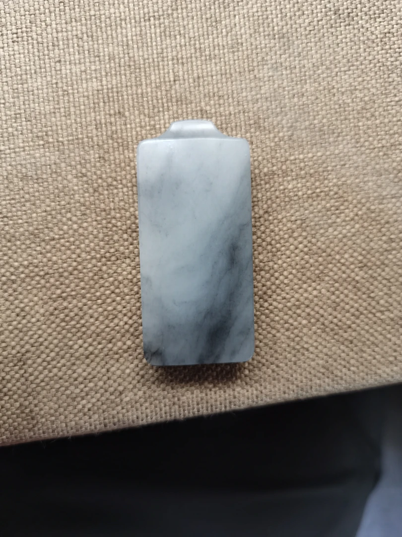 和田玉青花飘墨无事牌